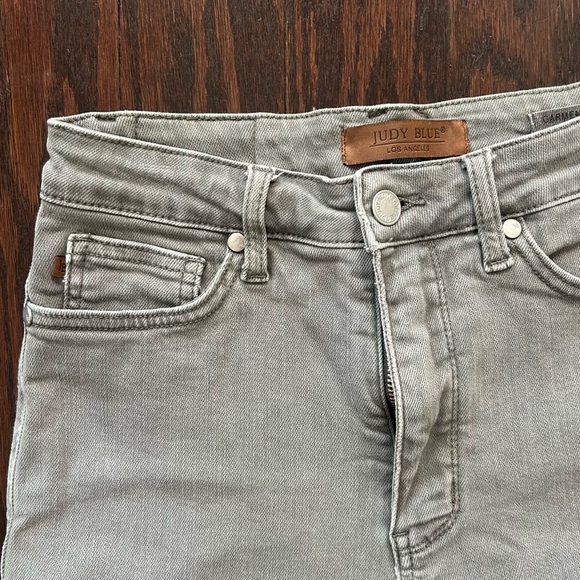 Judy Blue High Waist Olive Wide Leg Crop Jeans | Size 7/28 | Style #: JB88734 - Picture 2 of 11